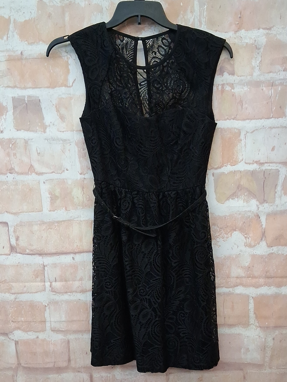 Trina Turk Black Lace Fit-and-Flare Dress